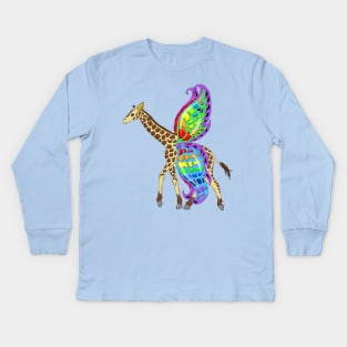 Giraffe Fly Kids Long Sleeve T-Shirt